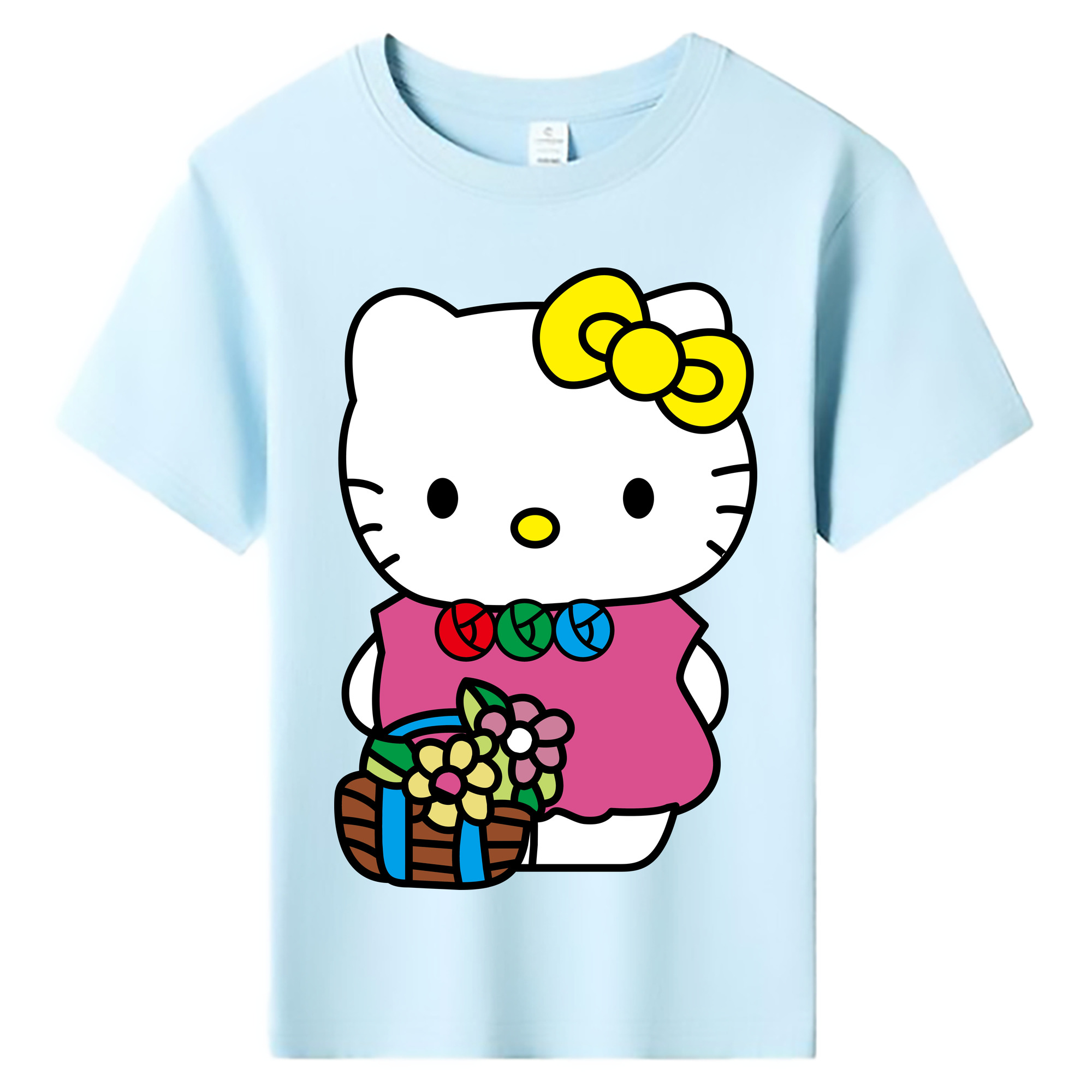 （画像用） Hello Kitty ハローキティ 綿100％キッズTシャツ（フロントプリント）